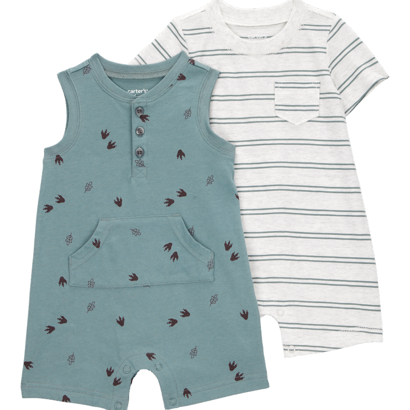 Baby 2-Pack Striped Romper Set